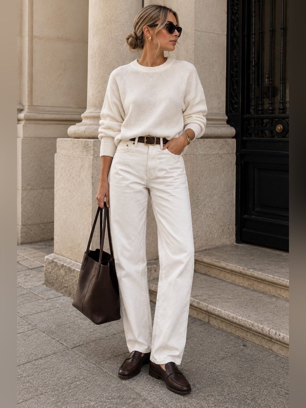 NWT & Other Stories Relaxed Tapered Jeans White Low Rise 28/30